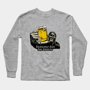 Beer Drinking Gorilla Long Sleeve T-Shirt